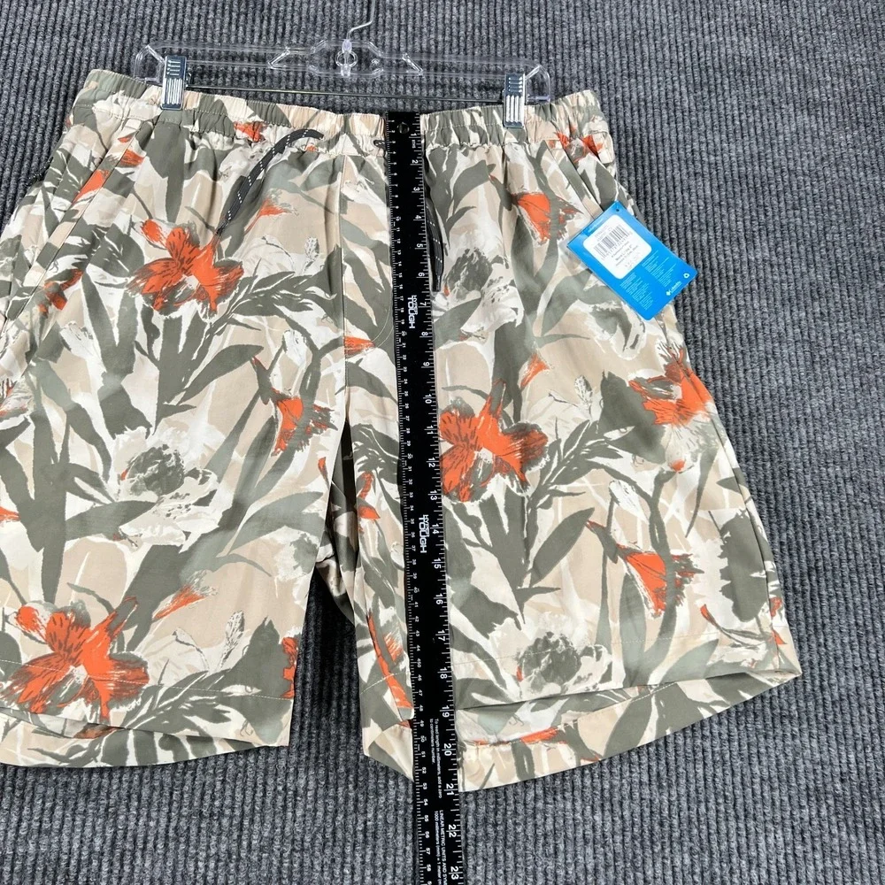 Columbia Summer Dry Shorts Mens Large Green‎ Floral Lined Swim Beach Ocean New